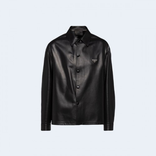 프라다 로고장식 나파 가죽 자켓