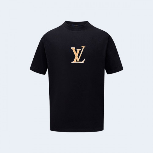 루이비통 레터 프린트 로고 티셔츠 블랙