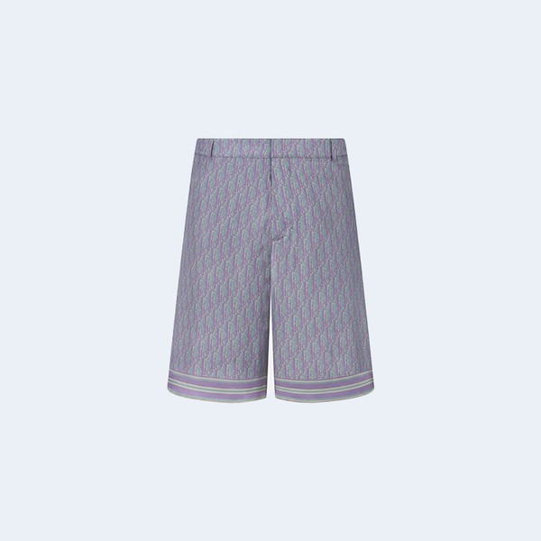 디올 오블리크 블루 실크 버뮤다 쇼츠