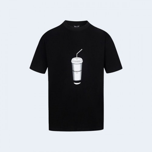 발렌시아가 B family 코크 로고 티셔츠 블랙