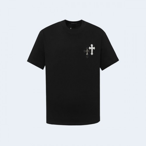크롬하츠 크로스 슬러리 아플리케 티셔츠 블랙