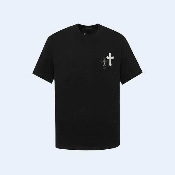 크롬하츠 크로스 슬러리 아플리케 티셔츠 블랙
