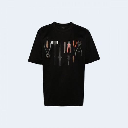 펜디 툴 코튼 티셔츠 블랙