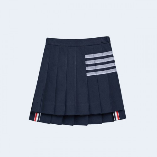 톰브라운 코튼 4-바 플리츠 미니 스커트