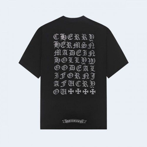 크롬하츠 크로아 하트 다이아몬드 로고 티셔츠 블랙
