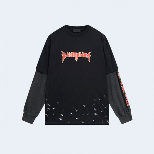 발렌시아가 메탈리카 코튼 긴팔 스웨트 티셔츠