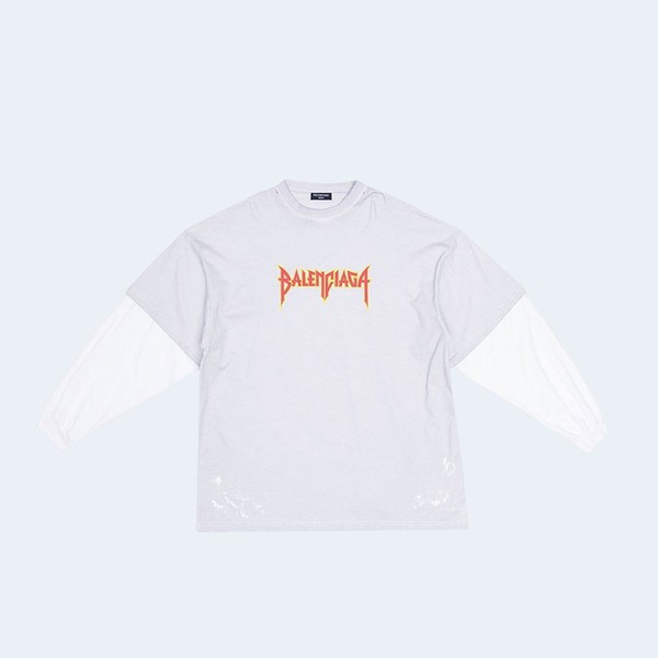 발렌시아가 메탈리카 화이트 티셔츠