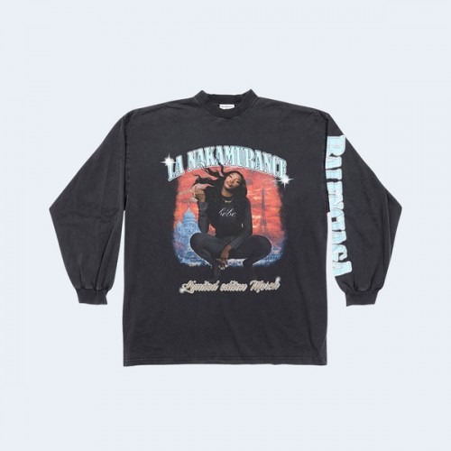 발렌시아가 x 아야 나카무라 오버사이즈 긴팔 티셔츠