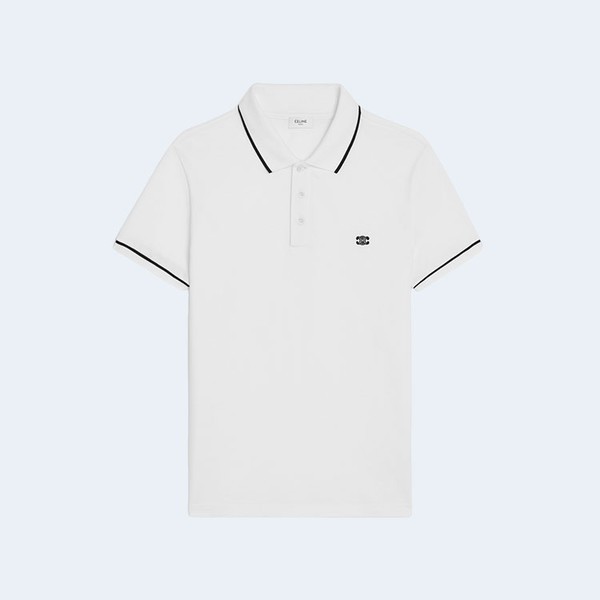 셀린느 코튼 피케 클래식 카라티셔츠 화이트