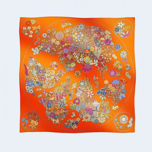 에르메스 플랑플뢰르 90 오렌지 스카프