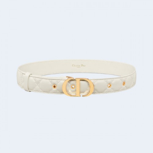 디올 30 몽테뉴 스티칭 벨트 화이트 30mm
