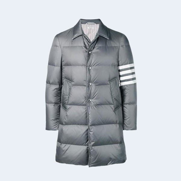톰브라운 4-바 나일론 다운 코트 그레이