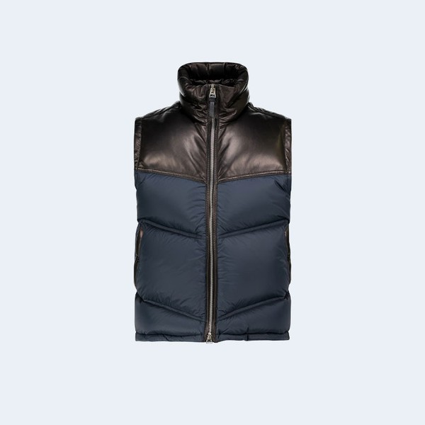 톰 포드 나일론 레더 다운 필드 베스트