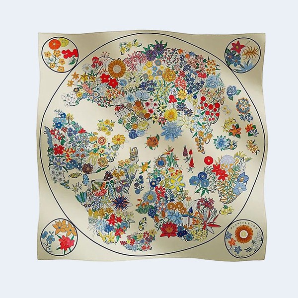 에르메스 플랑플뢰르 90 크림 스카프