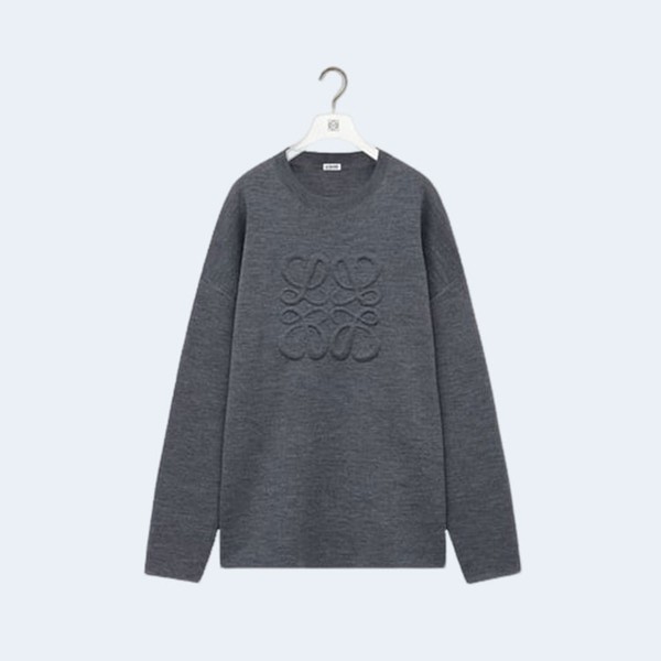 로에베 애너그램 울 스웨터 그레이