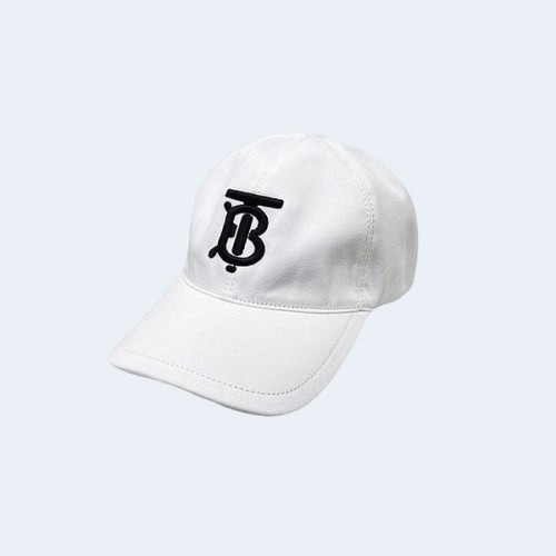 버버리 TB 자수 로고 화이트 코튼 베이스볼 캡