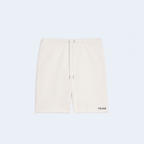 셀린느 코튼 플리스 루즈 쇼츠 화이트