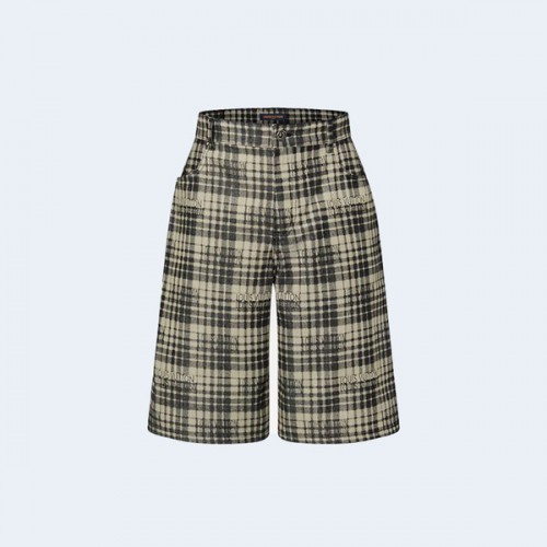 루이비통 체크 데님 쇼츠 블랙 1ABY98