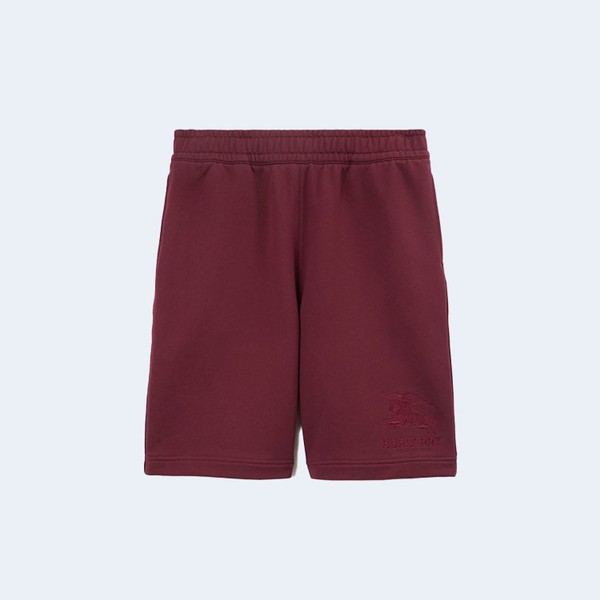 버버리 코튼 라이더 자수 쇼츠 버건디