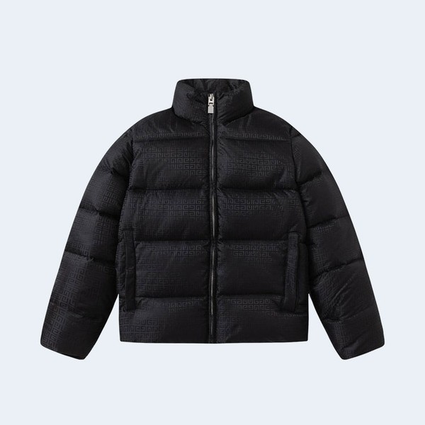 지방시 자카드 스탠드 카라 다운 자켓