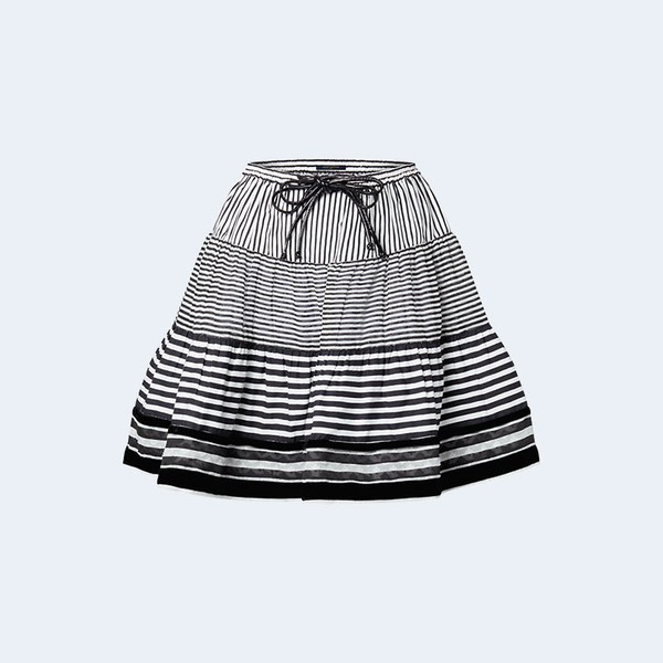루이비통 믹스 스트라이프 티어드 미니 스커트 1ABCU4