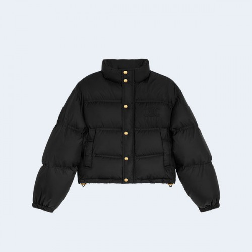 CELINE 셀린느 트리옹프 라이트웨이트 나일론 크롭 다운 자켓 블랙 ▶매장-375만원◀