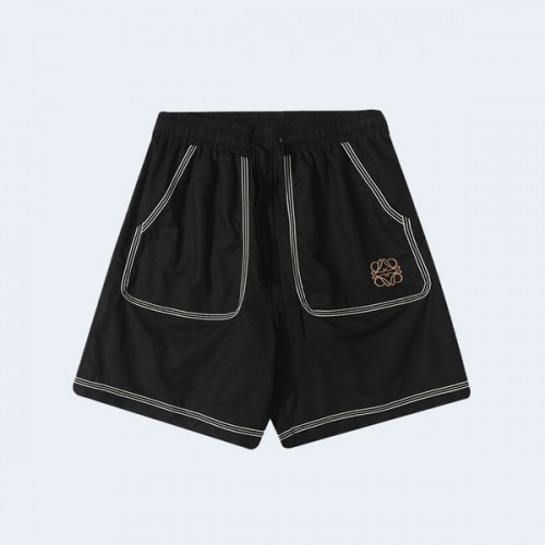 로에베 웨빙 스티치 린넨 쇼츠 블랙