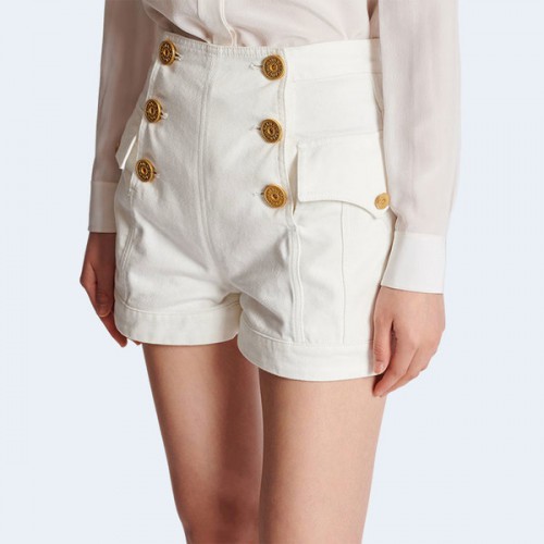 BALMAIN 발망 6버튼 데님 쇼츠 화이트 ▶매장-140만원◀