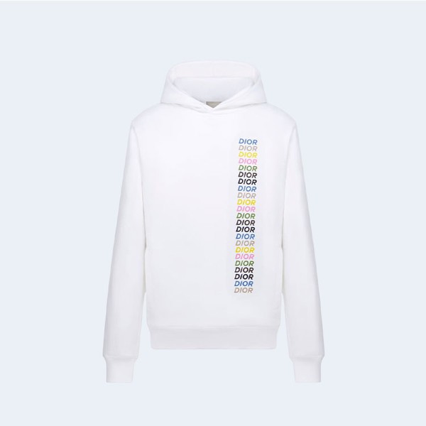 디올 릴렉스 핏 화이트 코튼 후드