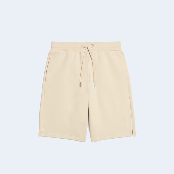 아미 스몰 하트 로고 쇼츠 베이지