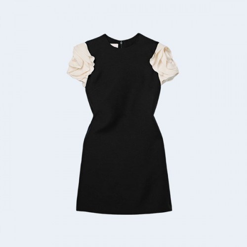 VALENTINO 발렌티노 가라바니 울 실크 미니 드레스 블랙 4B3VA6D8 ▶매장-370만원대◀