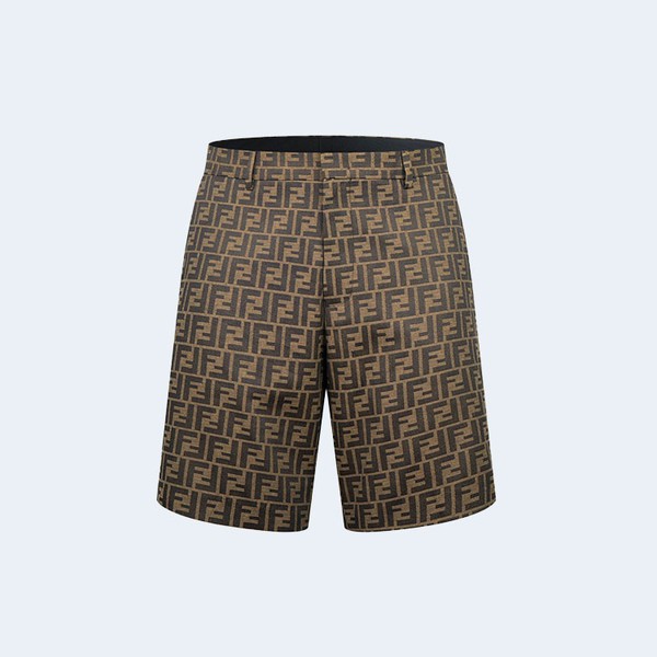 펜디 올오버 로고 프린티드 코튼 쇼츠