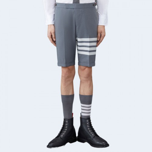 톰브라운 미디엄 그레이 플레인 위브 수팅 4-바 쇼츠