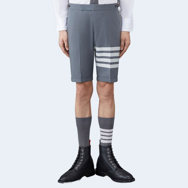 톰브라운 미디엄 그레이 플레인 위브 수팅 4-바 쇼츠