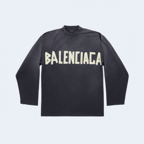 BALENCIAGA 발렌시아가 테이프 타입 롱슬리브 티셔츠 페이디드 블랙 ▶매장-127만원◀