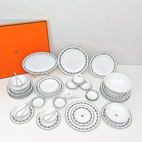 HERMES 에르메스 Chaine d'Ancre Platinum 6인식 그릇 세트 ▶매장-2000만원대◀