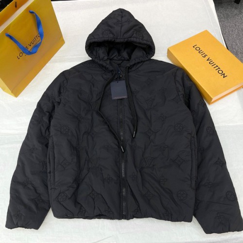 LOUIS VUITTON 루이비통 모노그램 퀼티드 후디드 블루종